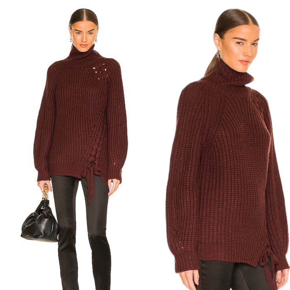 Revolve Brand NBD Tori laced Sweater size XS in Chocolate